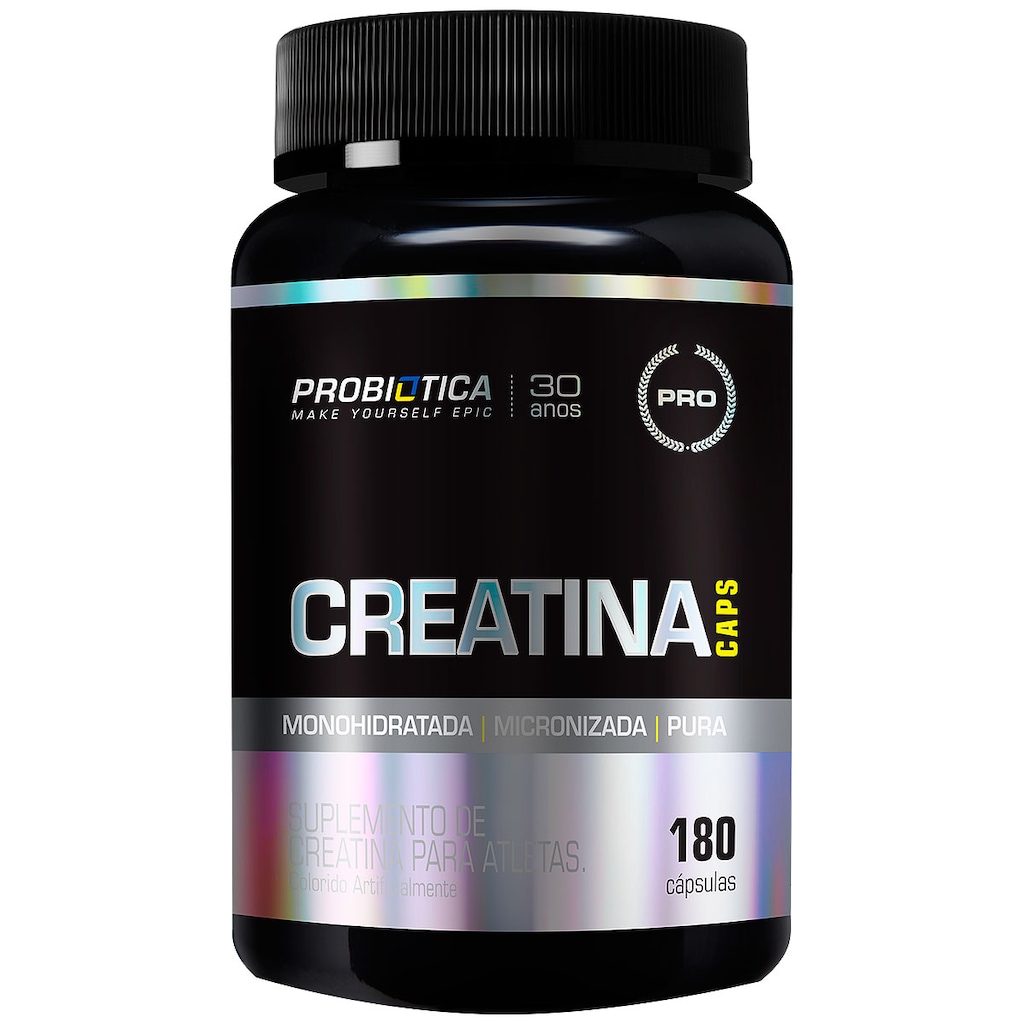 Imagem 1 do produto Creatina Probótica Monohidratada Micronizada Pura Caps - 180 Cápsulas