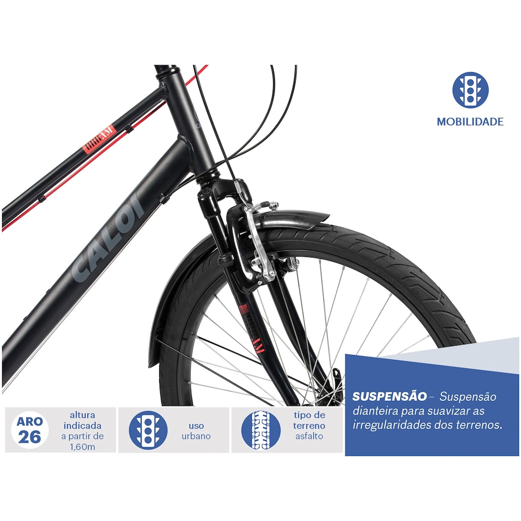 Imagem 2 do produto Bicicleta Caloi Urbam - Aro 26 - Freio V-Brake - Câmbio Traseiro Shimano - 21 Marchas