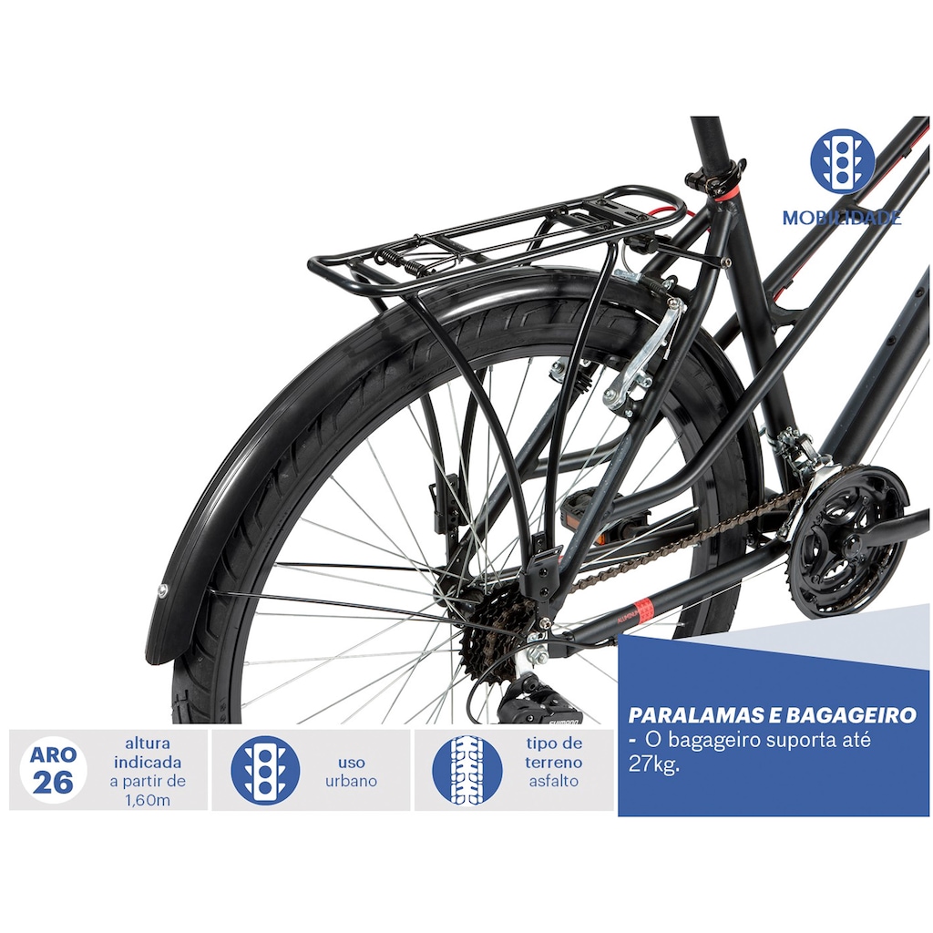 Imagem 3 do produto Bicicleta Caloi Urbam - Aro 26 - Freio V-Brake - Câmbio Traseiro Shimano - 21 Marchas