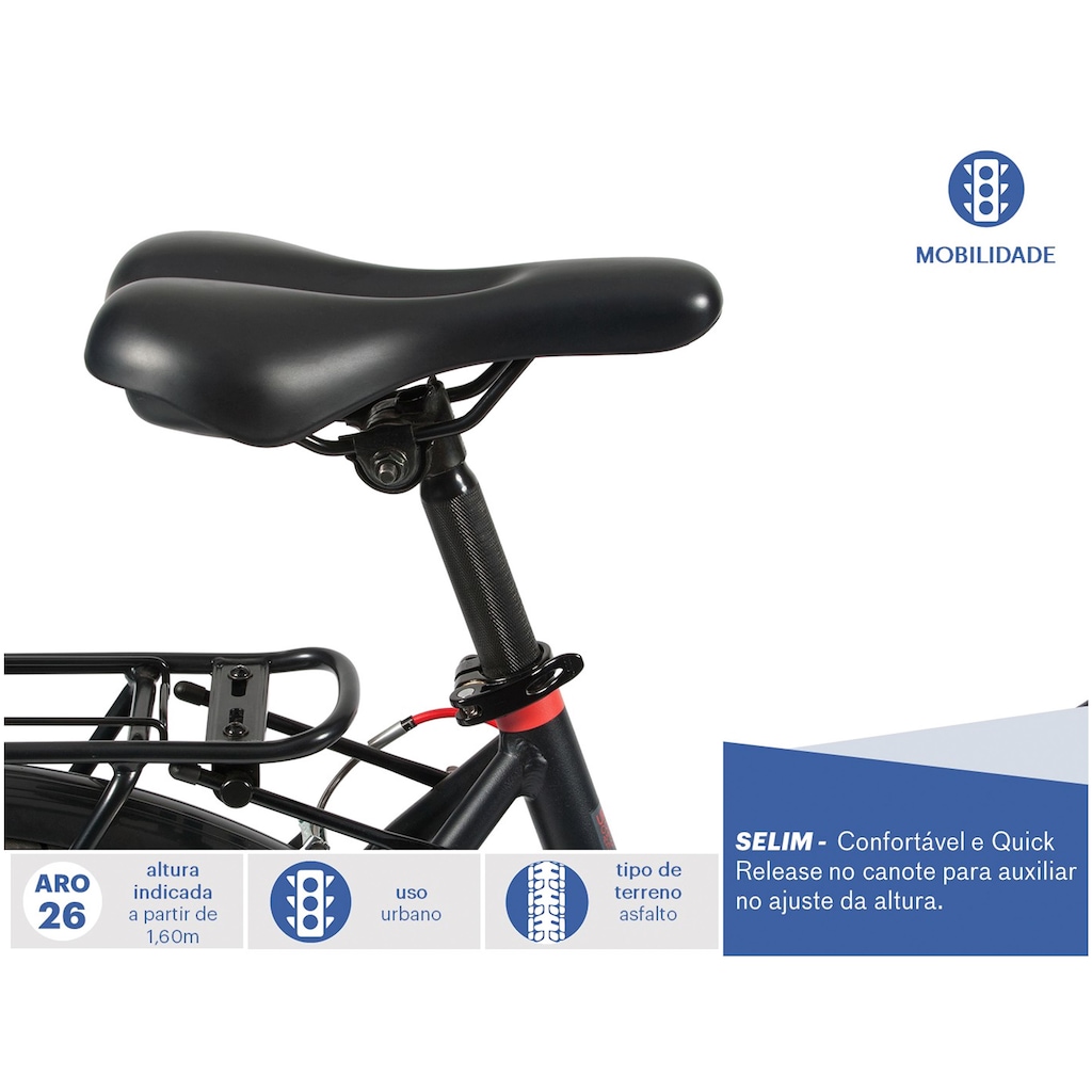 Imagem 4 do produto Bicicleta Caloi Urbam - Aro 26 - Freio V-Brake - Câmbio Traseiro Shimano - 21 Marchas