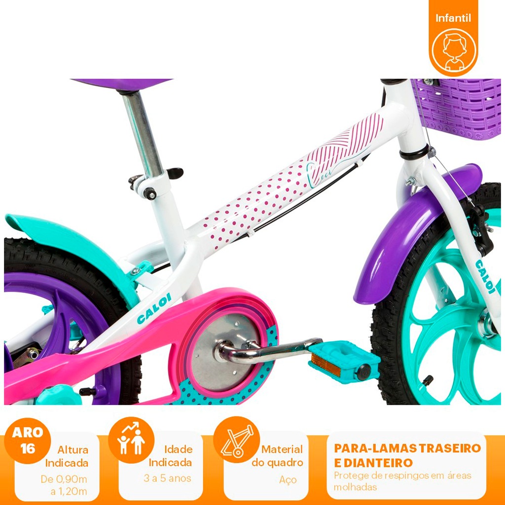 Imagem 4 do produto Bicicleta Caloi Ceci - Aro 16 - Freios Cantilever - Feminina - Infantil