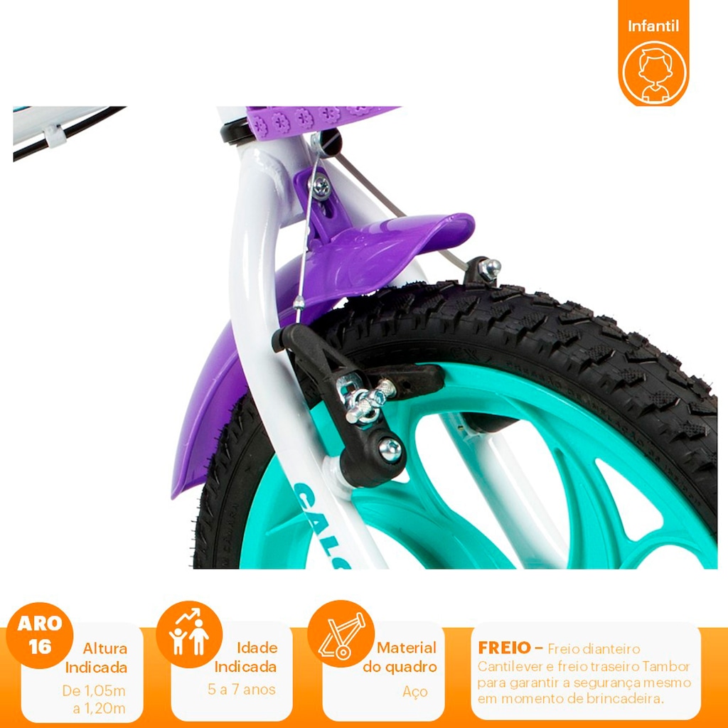 Imagem 5 do produto Bicicleta Caloi Ceci - Aro 16 - Freios Cantilever - Feminina - Infantil