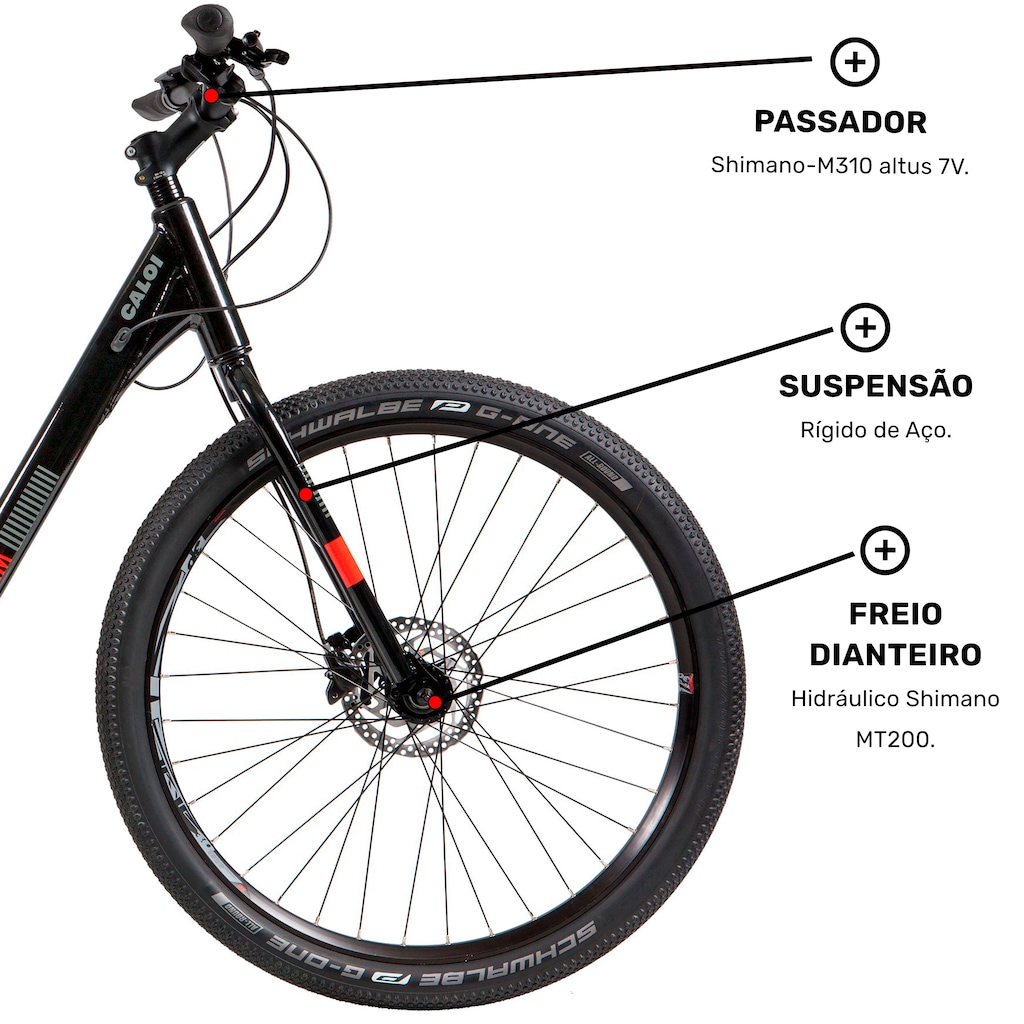 Imagem 5 do produto Bicicleta Elétrica Caloi E-Vibe Urbam - Aro 27,5 - Motor 350 W - Freios Hidráulico Shimano