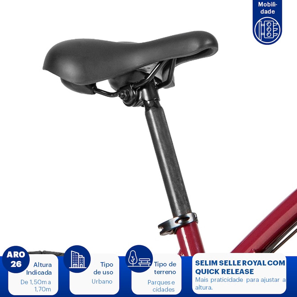 Imagem 3 do produto Bicicleta Caloi 400 Comfort - Aro 26 - Freios V-Brake - Feminina