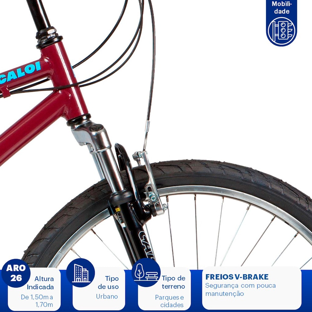 Imagem 4 do produto Bicicleta Caloi 400 Comfort - Aro 26 - Freios V-Brake - Feminina
