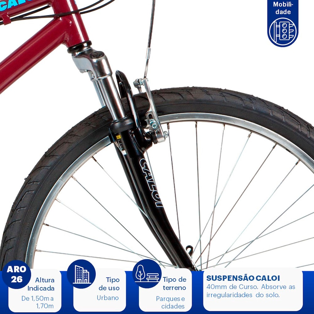 Imagem 5 do produto Bicicleta Caloi 400 Comfort - Aro 26 - Freios V-Brake - Feminina