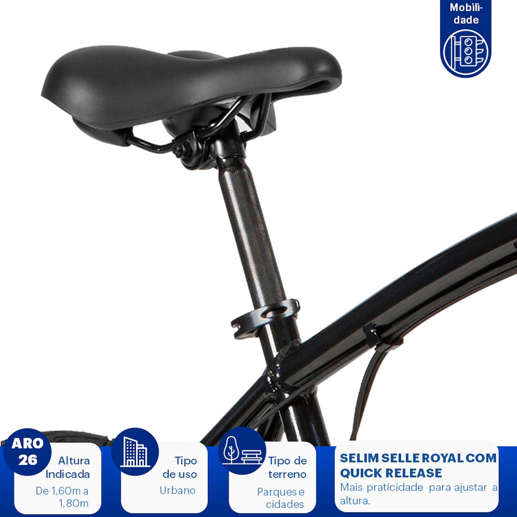 Imagem 3 do produto Bicicleta Caloi 400 Comfort M - Aro 26 - Freios V-Brake - Câmbio Traseiro Shimano - 21 Marchas