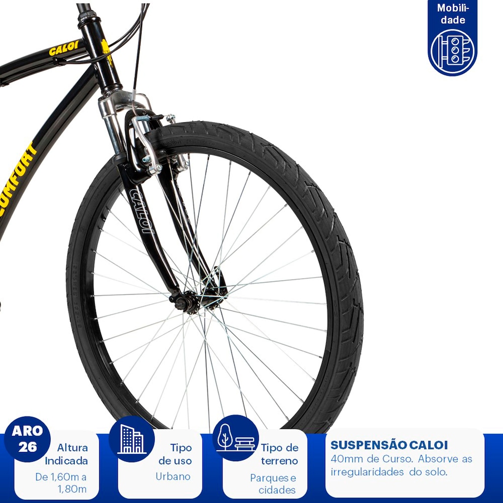 Imagem 5 do produto Bicicleta Caloi 400 Comfort M - Aro 26 - Freios V-Brake - Câmbio Traseiro Shimano - 21 Marchas