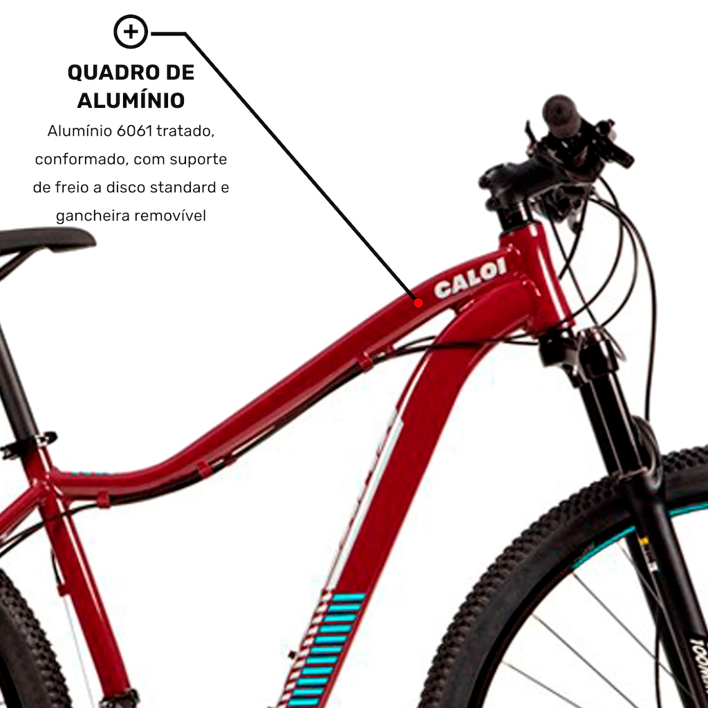 Imagem 3 do produto Mountain Bike Caloi Atacama Feminina - Aro 29 - Freio Disco Hidráulico - Câmbios Shimano Altus - 27V