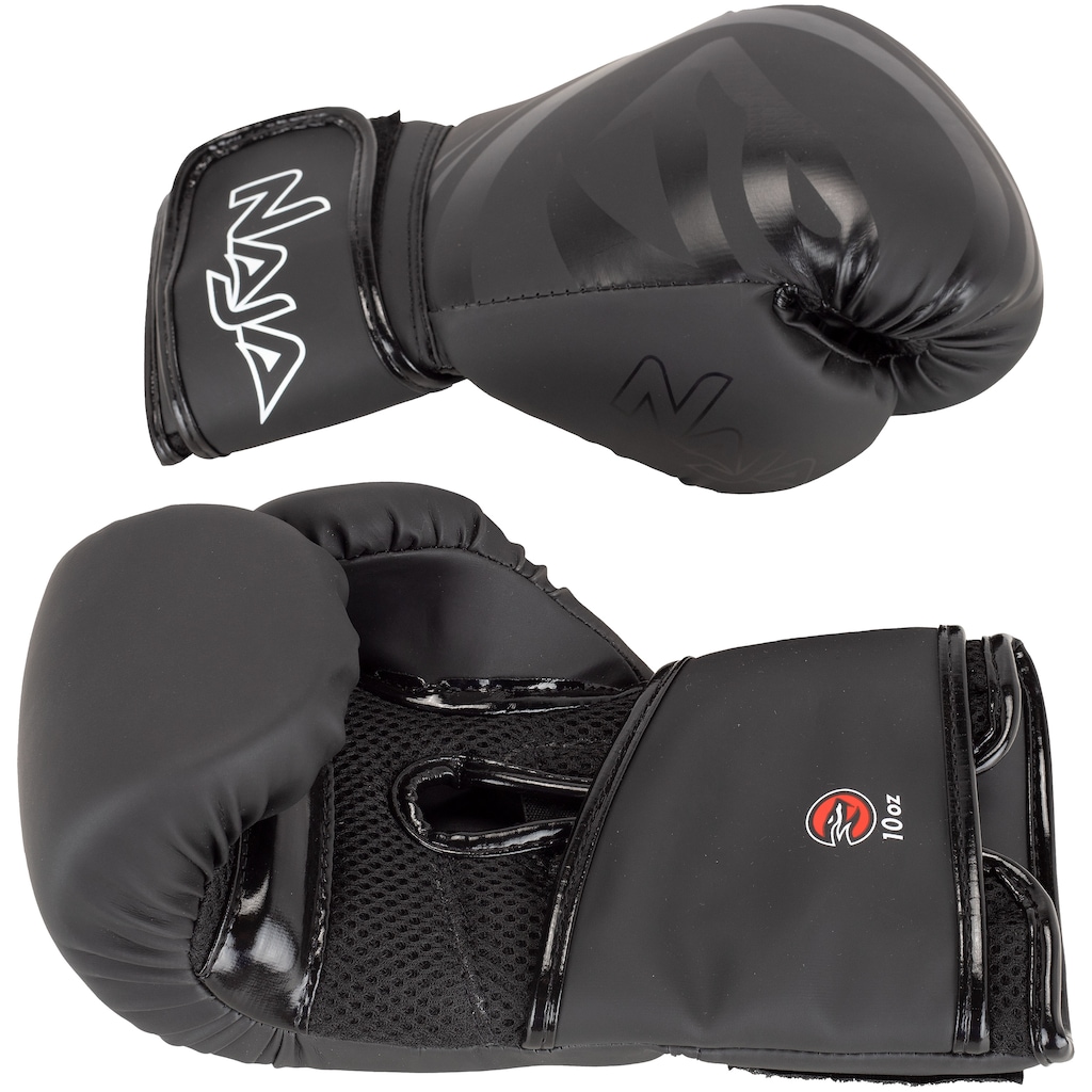 Imagem 3 do produto Kit de Boxe Naja: Bandagem + Protetor Bucal + Luvas de Boxe Black - 10 OZ - Adulto