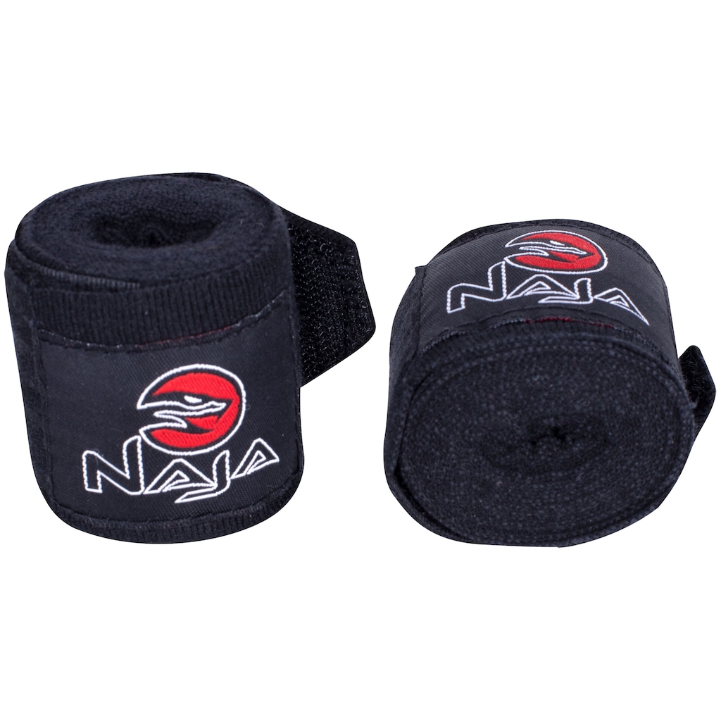 Imagem 4 do produto Kit de Boxe Naja: Bandagem + Protetor Bucal + Luvas de Boxe Black - 12 OZ - Adulto