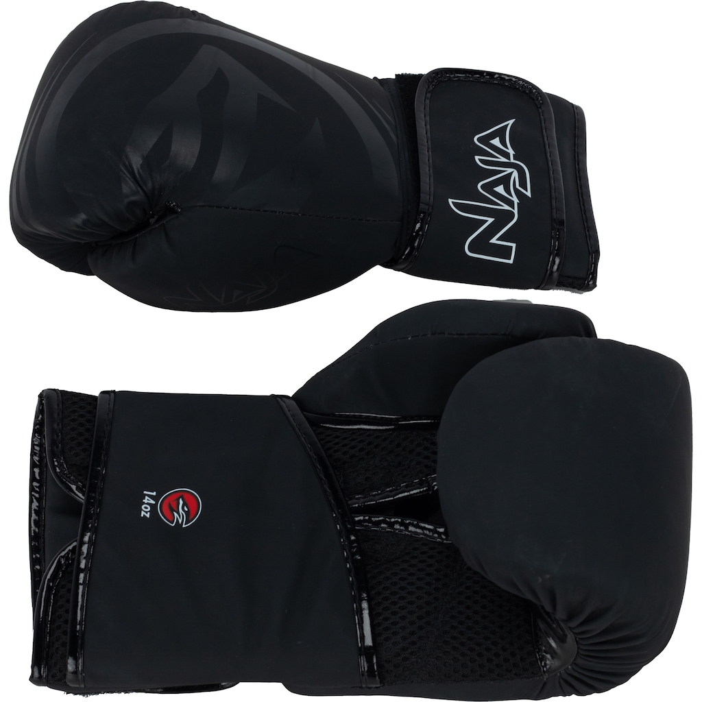 Imagem 3 do produto Kit de Boxe Naja: Bandagem + Protetor Bucal + Luvas de Boxe Black - 14 OZ - Adulto