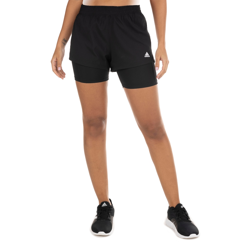 Imagem 2 do produto Shorts adidas Feminino Pacer 3 Listras 2 In 1