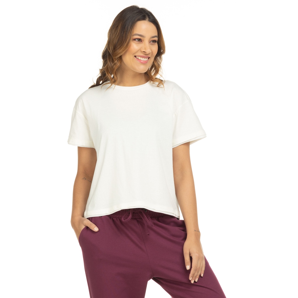 Imagem 1 do produto Blusa Cropped Manga Curta Oxer Barra Mesh - Feminina