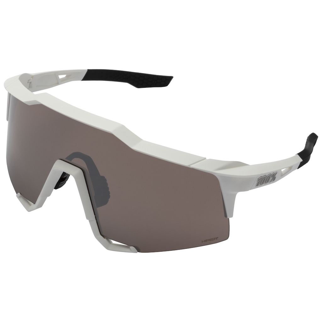 Imagem 1 do produto Óculos de Bike 100% Unissex Speedcraft Matte White - Hiper Silver Mirror
