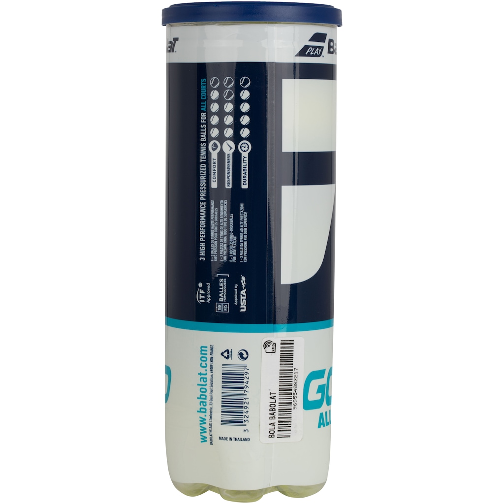 Imagem 2 do produto Bola de Tênis Babolat Gold All Court X3 Amarelo - 3 Unidades
