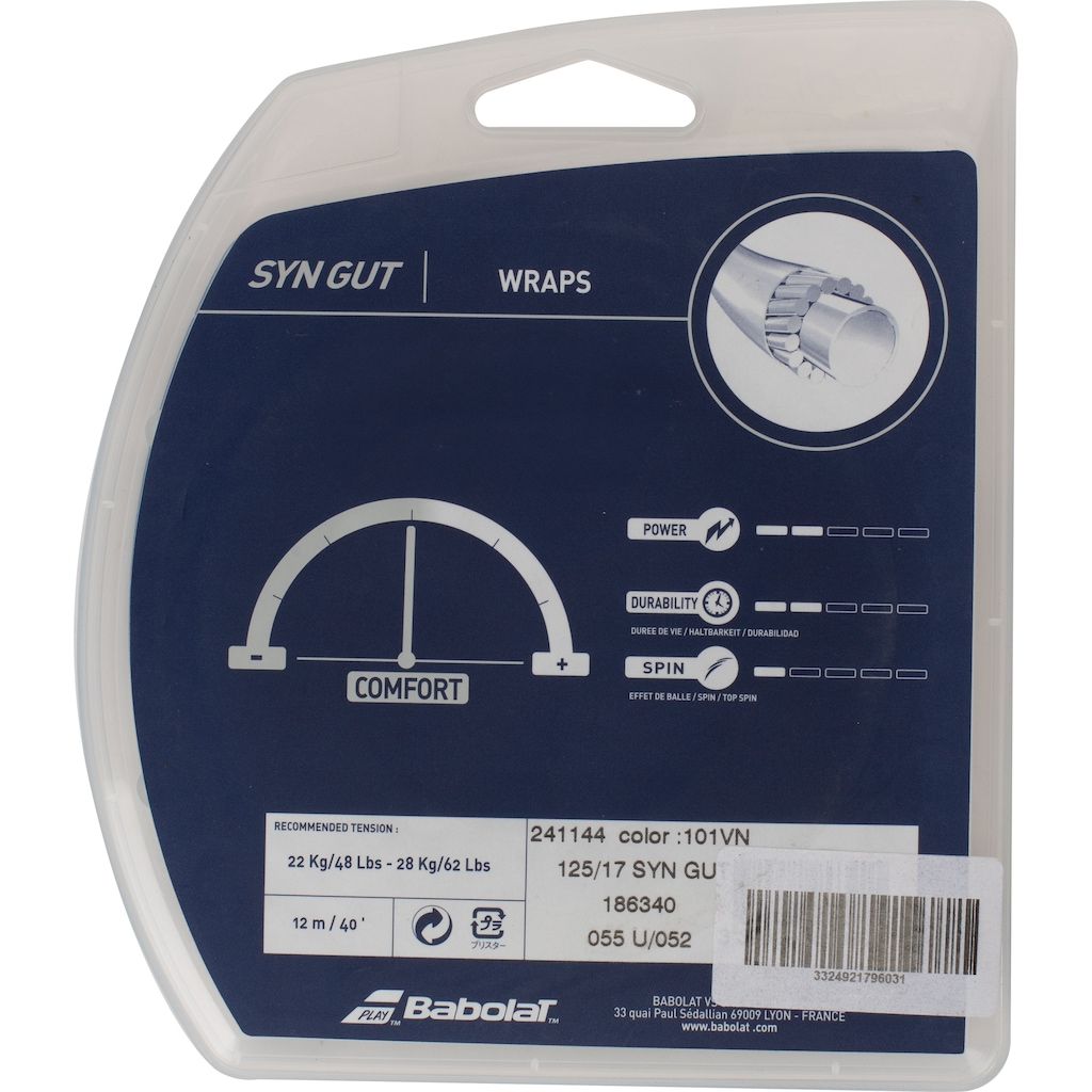 Imagem 2 do produto Corda para Raquete de Tênis Babolat Synthetic Gut Universal 1.25 mm 17L – 12 m