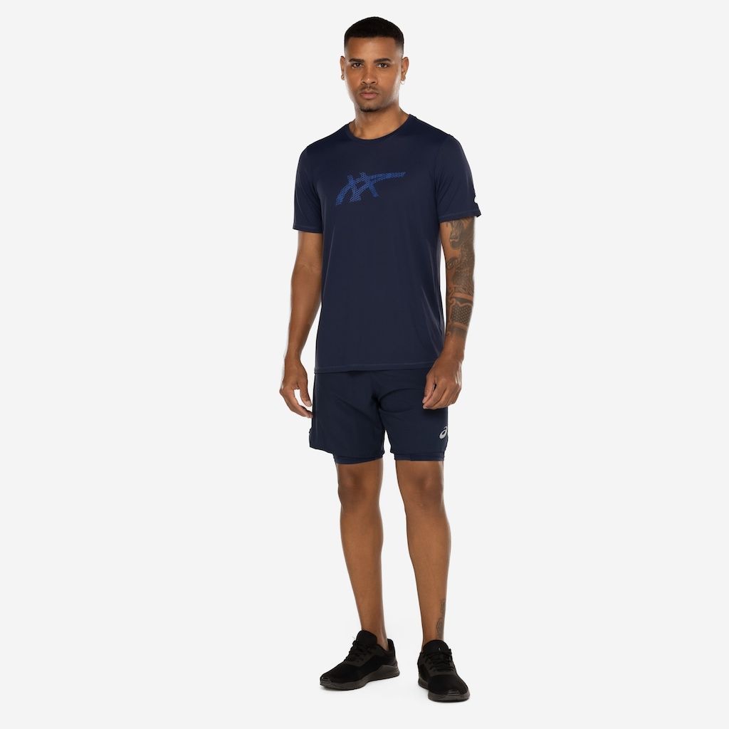 Imagem 4 do produto Bermuda ASICS Masculina 7" 2 Em 1 Mesh Lateral