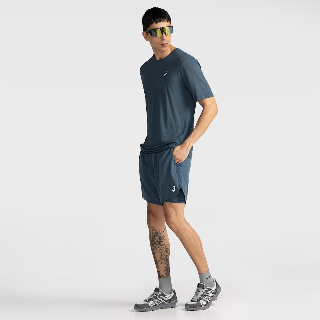 Imagem 3 do produto Bermuda ASICS Masculina 7" 2 Em 1 Mesh Lateral