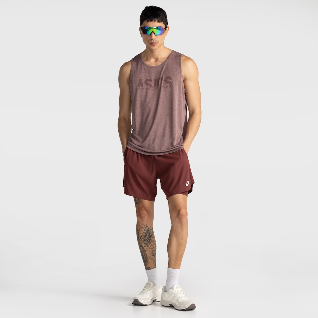 Imagem 3 do produto Bermuda ASICS Masculina 7" 2 Em 1 Mesh Lateral