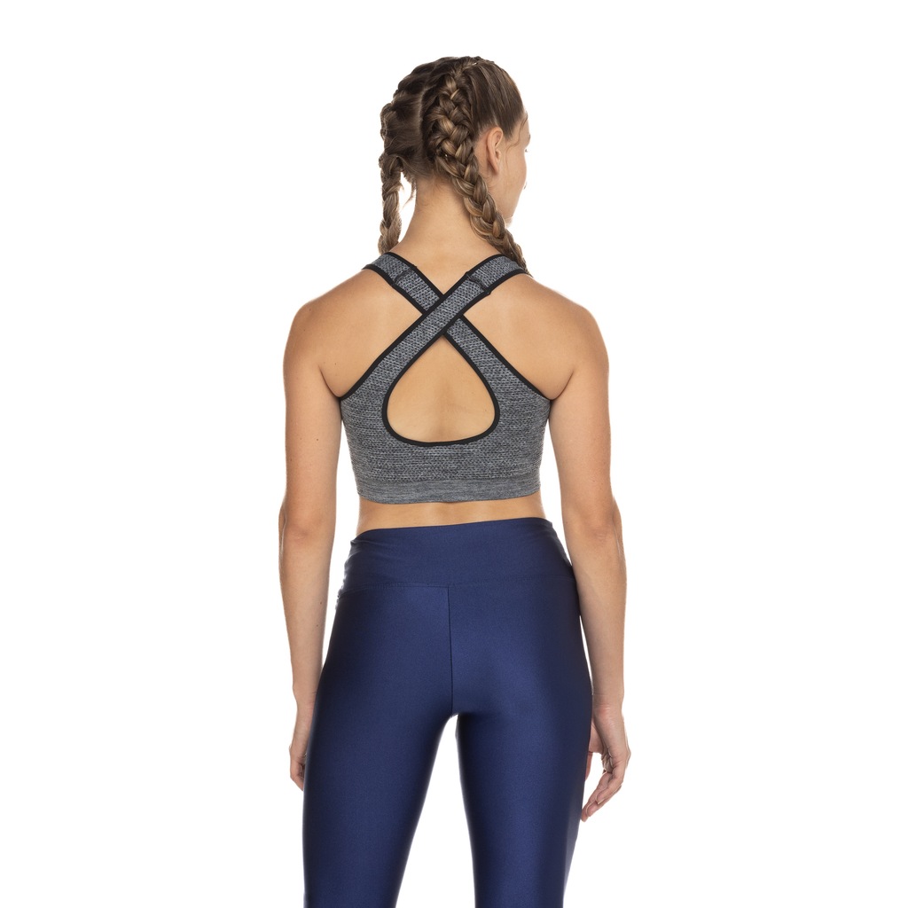 Imagem 3 do produto Top Fitness com Bojo Oxer Baixa Sustentação sem Costura Alça Cruzada - Adulto