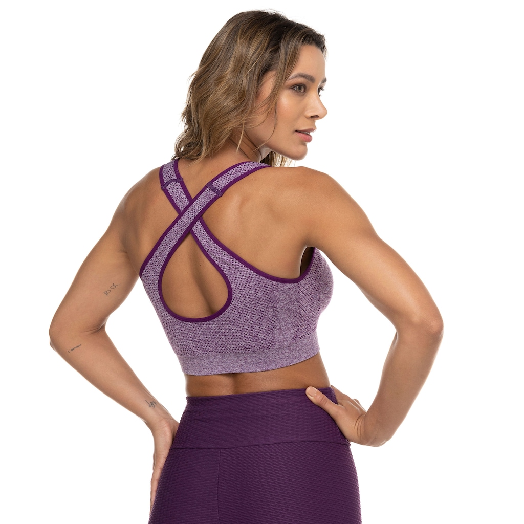 Imagem 3 do produto Top Fitness sem Bojo Oxer Baixa Sustentação Seamless Alça Cruzada - Adulto