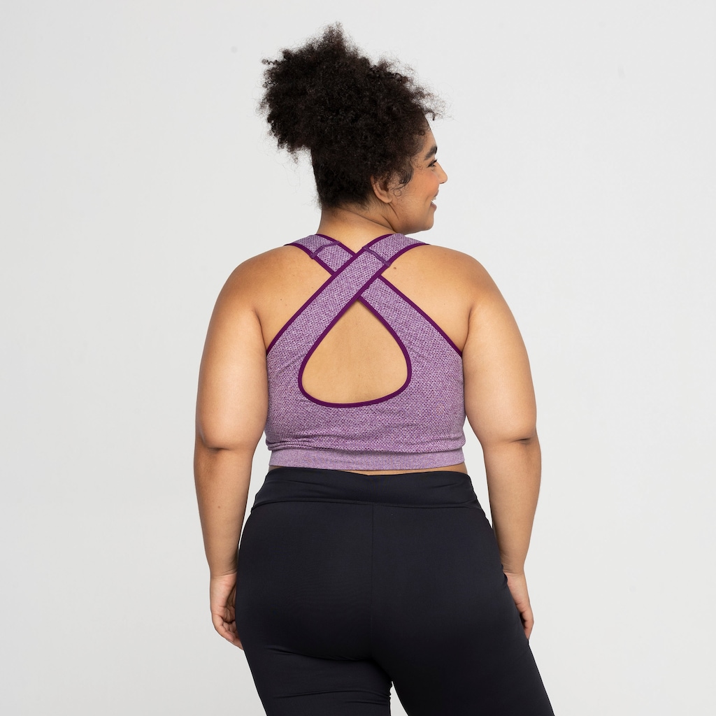 Imagem 4 do produto Top Fitness sem Bojo Oxer Baixa Sustentação Seamless Alça Cruzada - Adulto