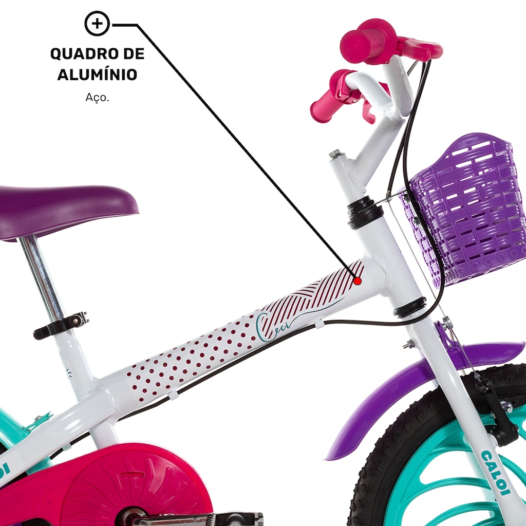 Imagem 3 do produto Bicicleta Infantil Aro 16 Caloi Ceci - Freios Cantilever e Tambor