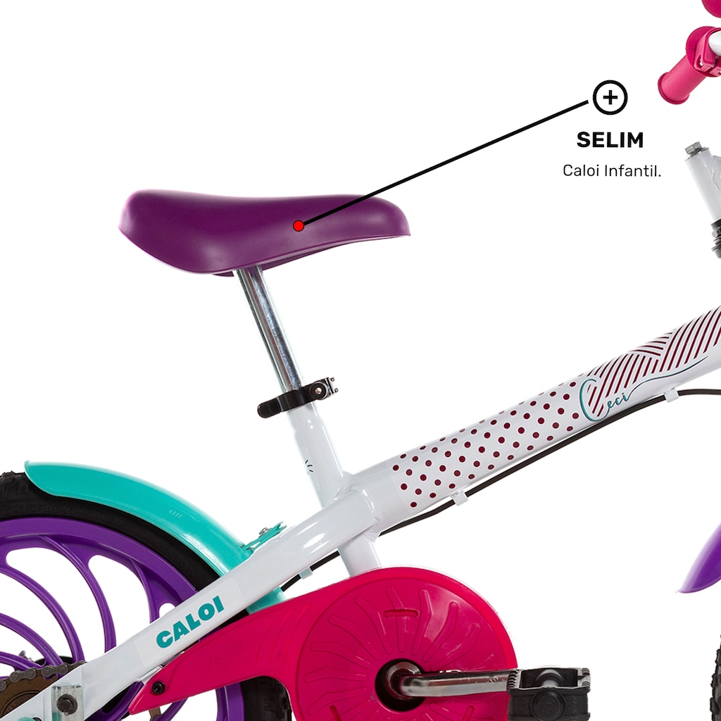 Imagem 4 do produto Bicicleta Infantil Aro 16 Caloi Ceci - Freios Cantilever e Tambor