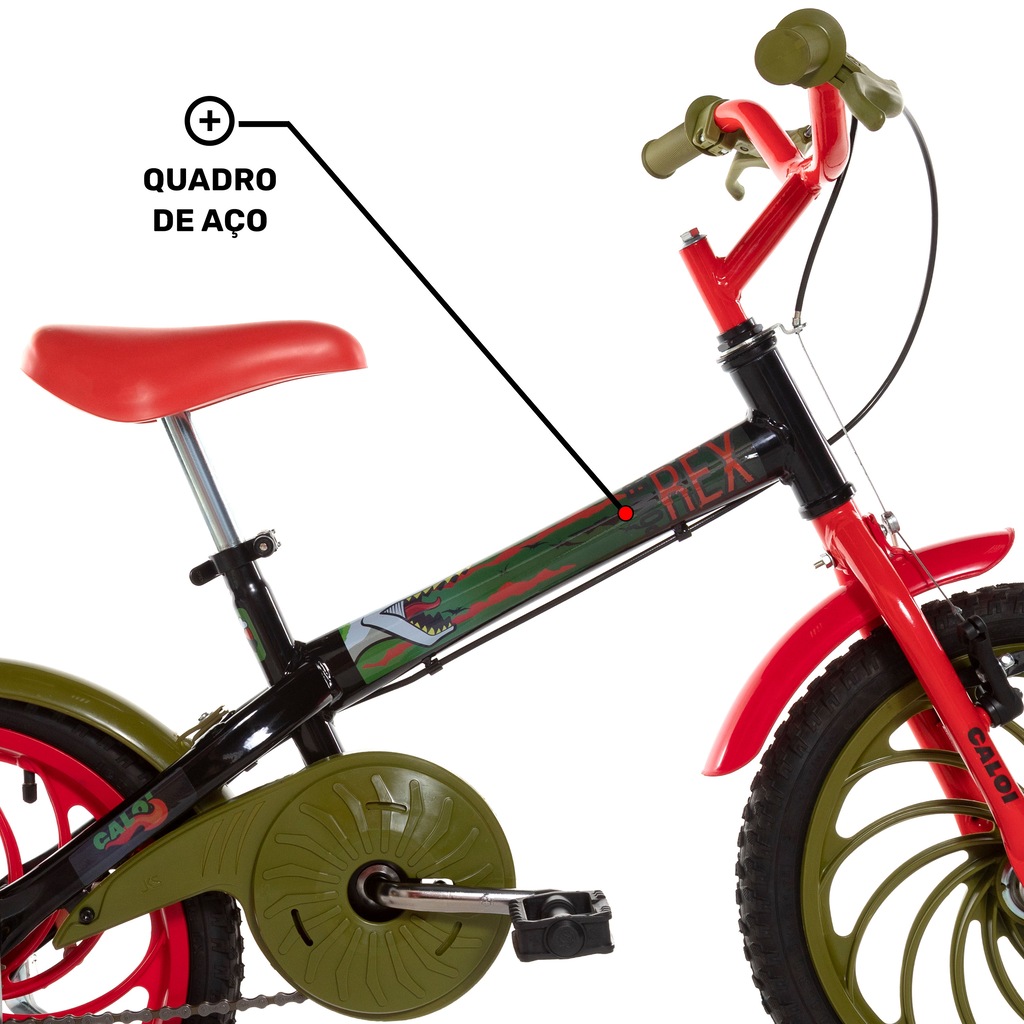 Imagem 4 do produto Bicicleta Infantil Aro 16 Caloi Power Rex - Freios Cantilever e Tambor