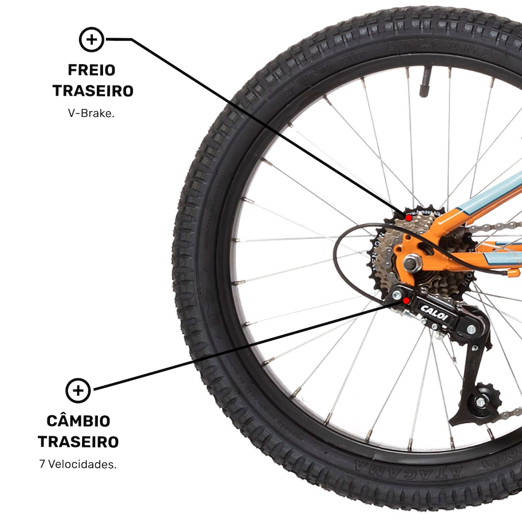 Imagem 5 do produto Bicicleta Infantil Aro 20 Caloi Snap - Freio V-Brake