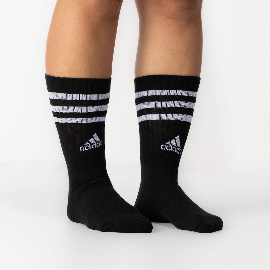 Imagem 2 do produto Kit de Meia Cano Alto Adidas 3 Listras Adulto