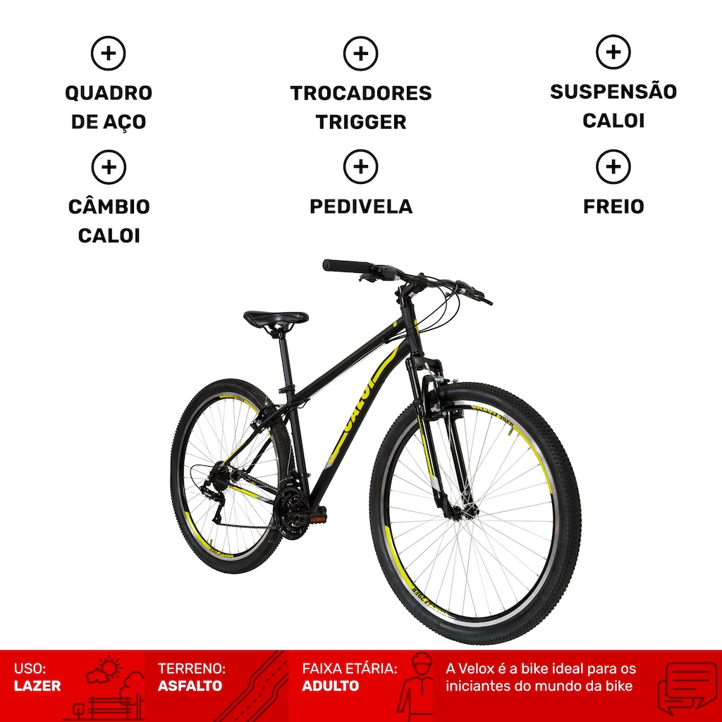 Imagem 2 do produto Bicicleta Caloi Velox Aro 29 Freio V-Brake Câmbio Indexado 21 Marchas