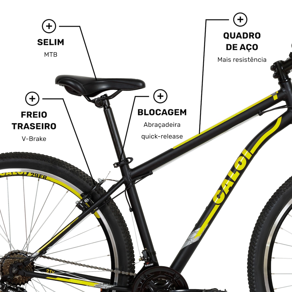 Imagem 3 do produto Bicicleta Caloi Velox Aro 29 Freio V-Brake Câmbio Indexado 21 Marchas