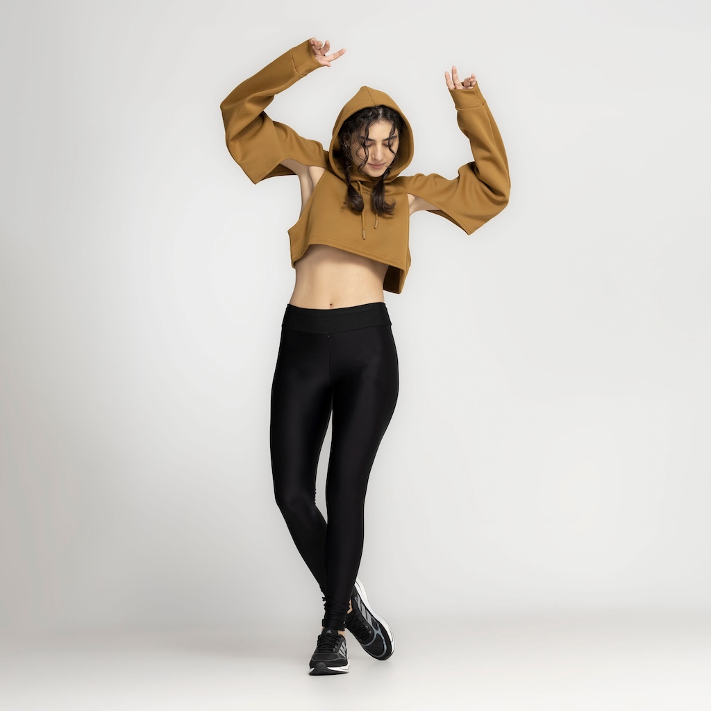 Imagem 4 do produto Blusa de Moletom Cropped Feminina adidas com Capuz Hiit