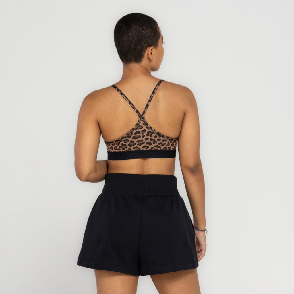 Imagem 4 do produto Top Fitnes Nike com Bojo Removível Baixa Sustentação Dri-Fi Indy V Neck Leopardo Bra