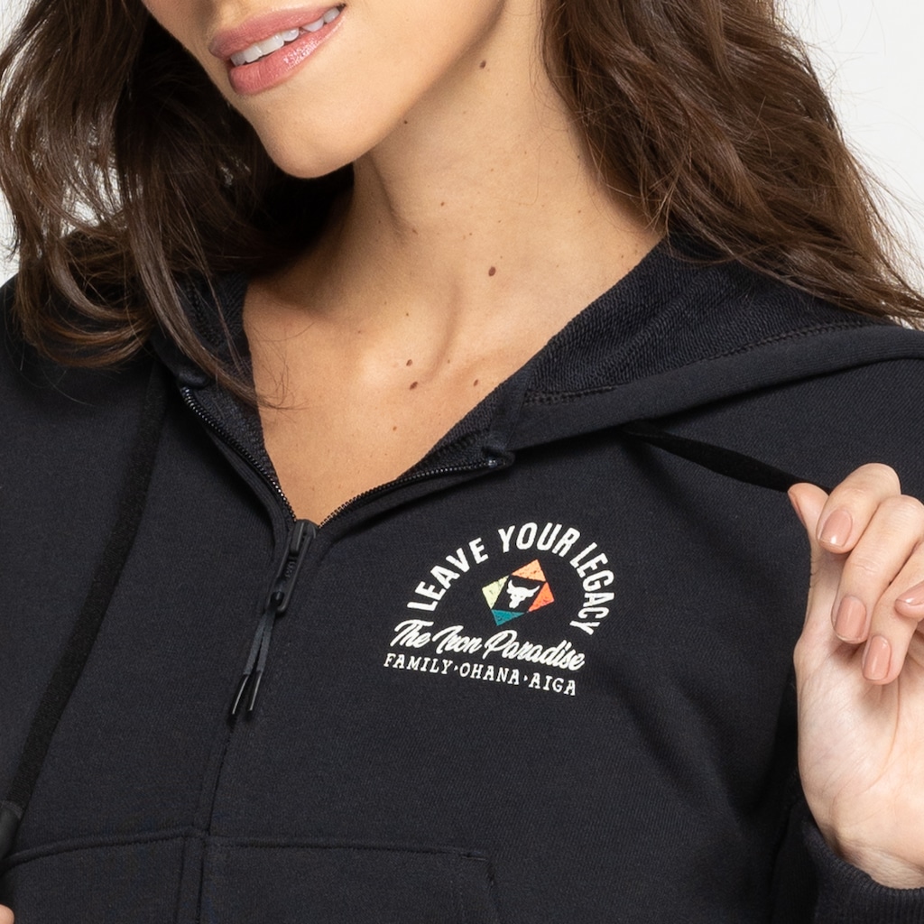 Imagem 5 do produto Jaqueta de Moletom Cropped Feminina Under Armour com Capuz Project Rock HW Terry