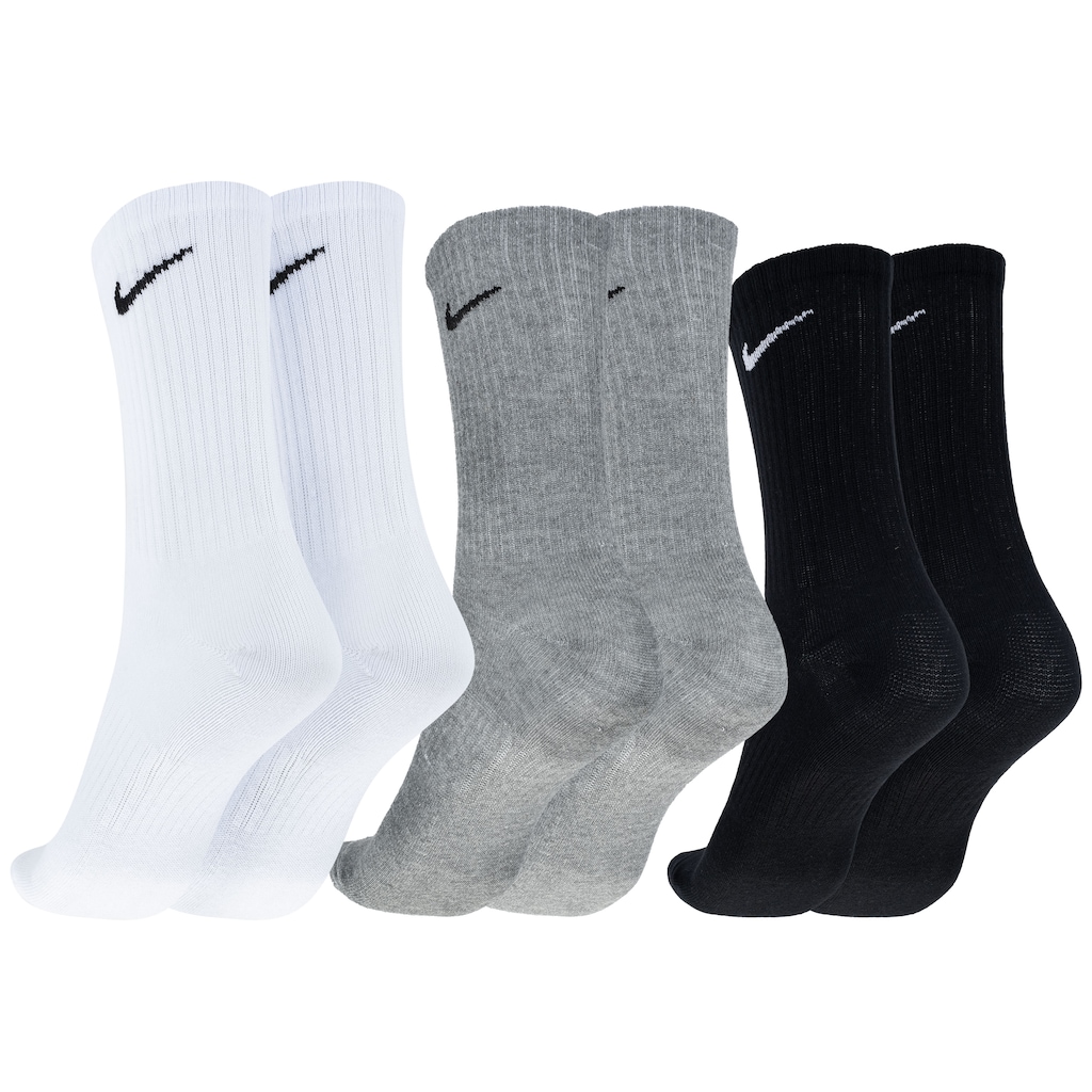 Imagem 2 do produto Kit de Meias Cano Alto Nike Everyday Lightweight Crew com 3 Pares - Adulto