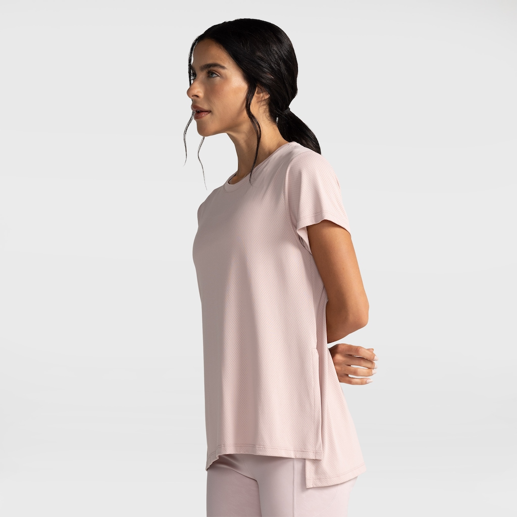 Imagem 1 do produto Camiseta Oxer Feminina Alongada Abertura Lateral
