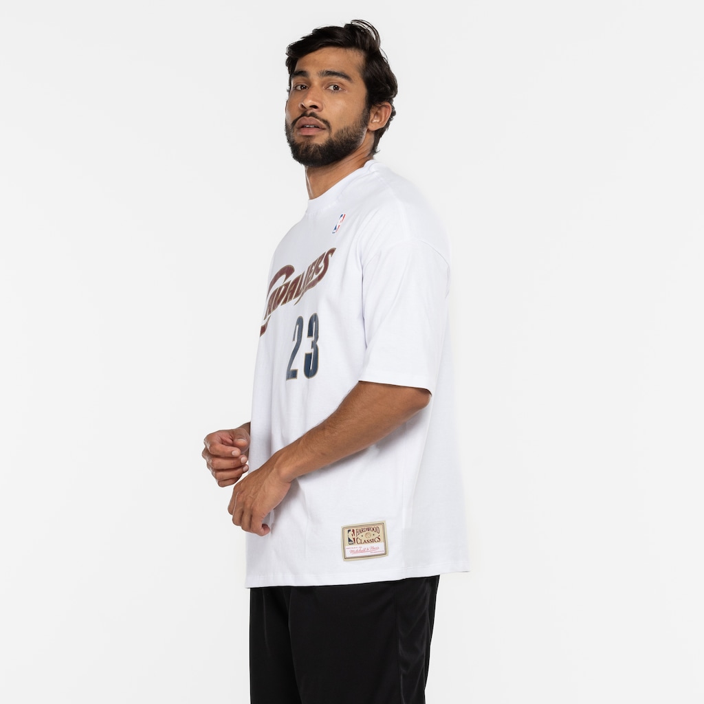 Imagem 4 do produto Camiseta Lebron James do Cleveland Cavaliers Mitchell & Ness Masculina Flame Logo