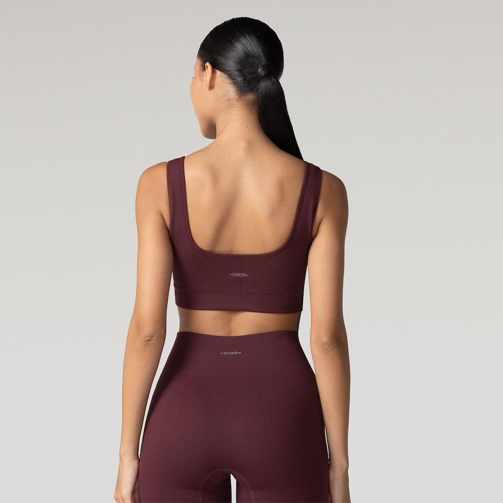 Imagem 2 do produto Top Fitness sem Bojo Oxer Média Sustentação Canelado Sem Costura