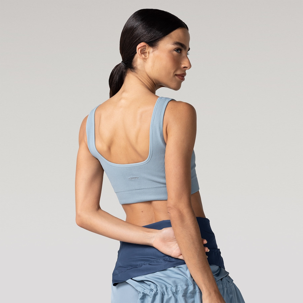 Imagem 2 do produto Top Fitness sem Bojo Oxer Média Sustentação Canelado Sem Costura