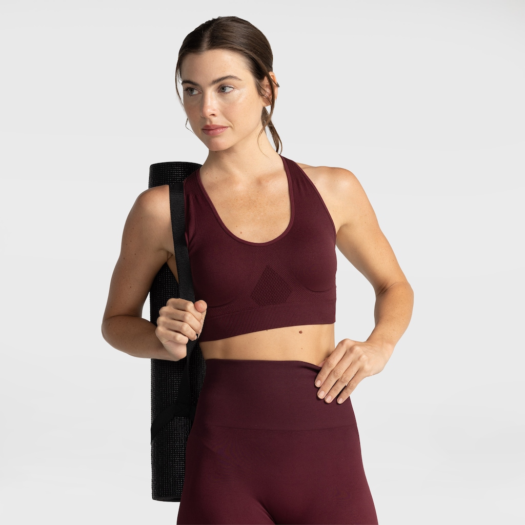 Imagem 1 do produto Top Fitness com Bojo Removível Oxer Baixa Sustentação Nadador Sem Costura Adulto