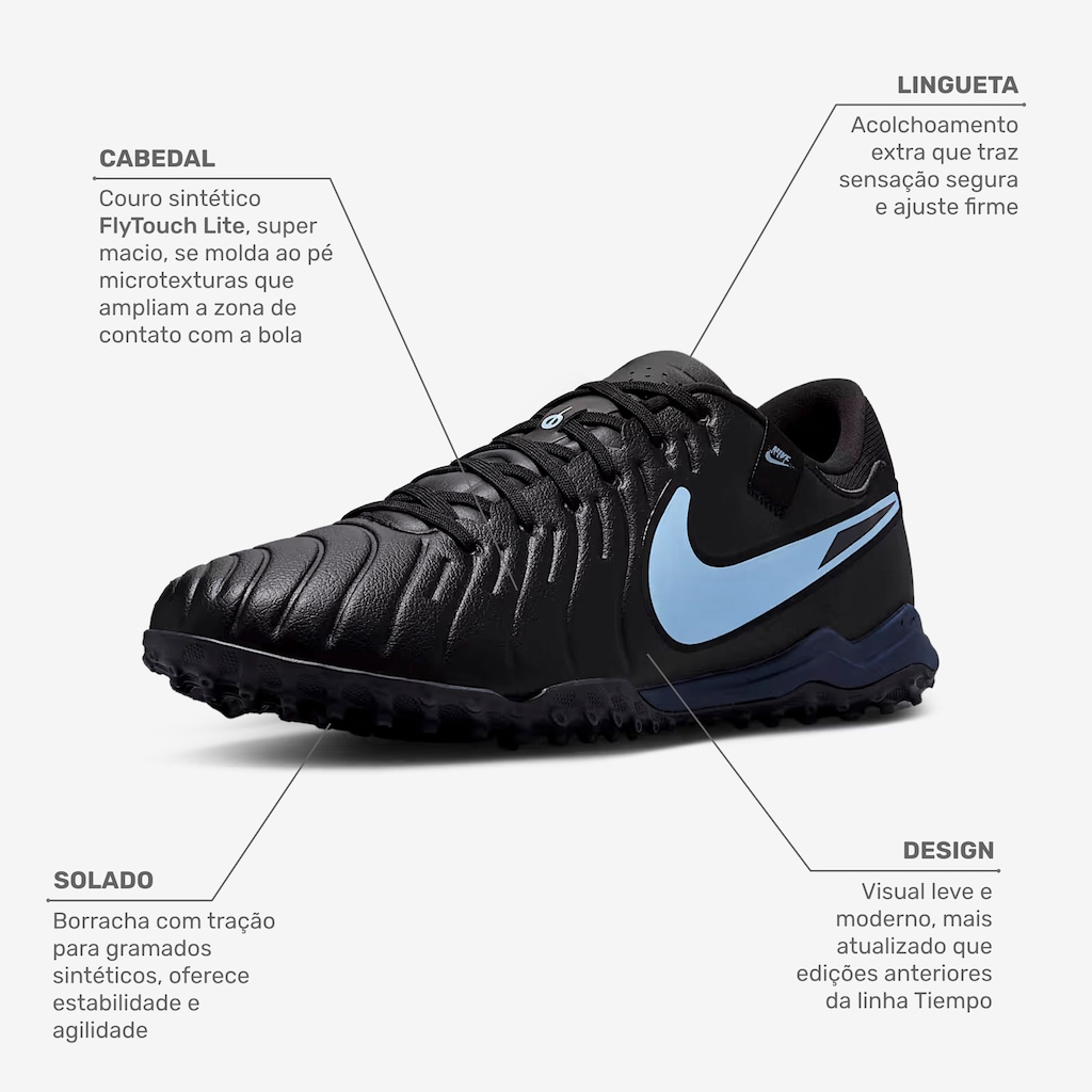 Imagem 2 do produto Chuteira Society Adulto Nike Tiempo Legend 10 Academy