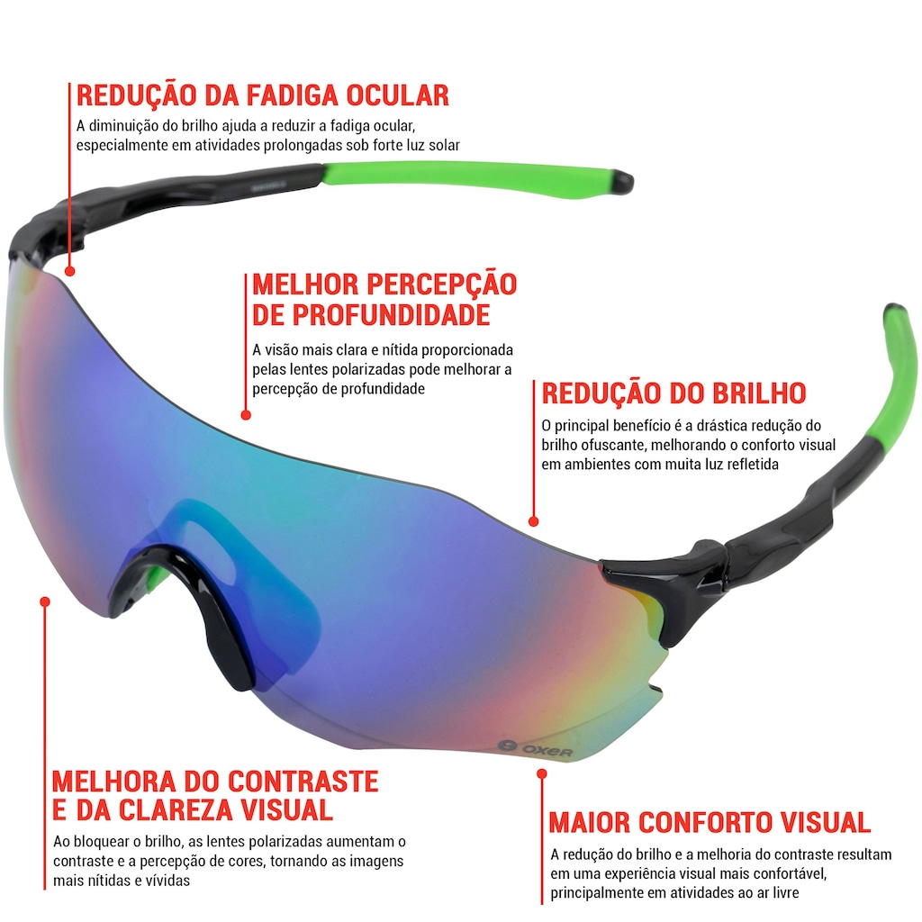 Imagem 2 do produto Óculos de Sol Oxer Esportivo Polarizado Adulto