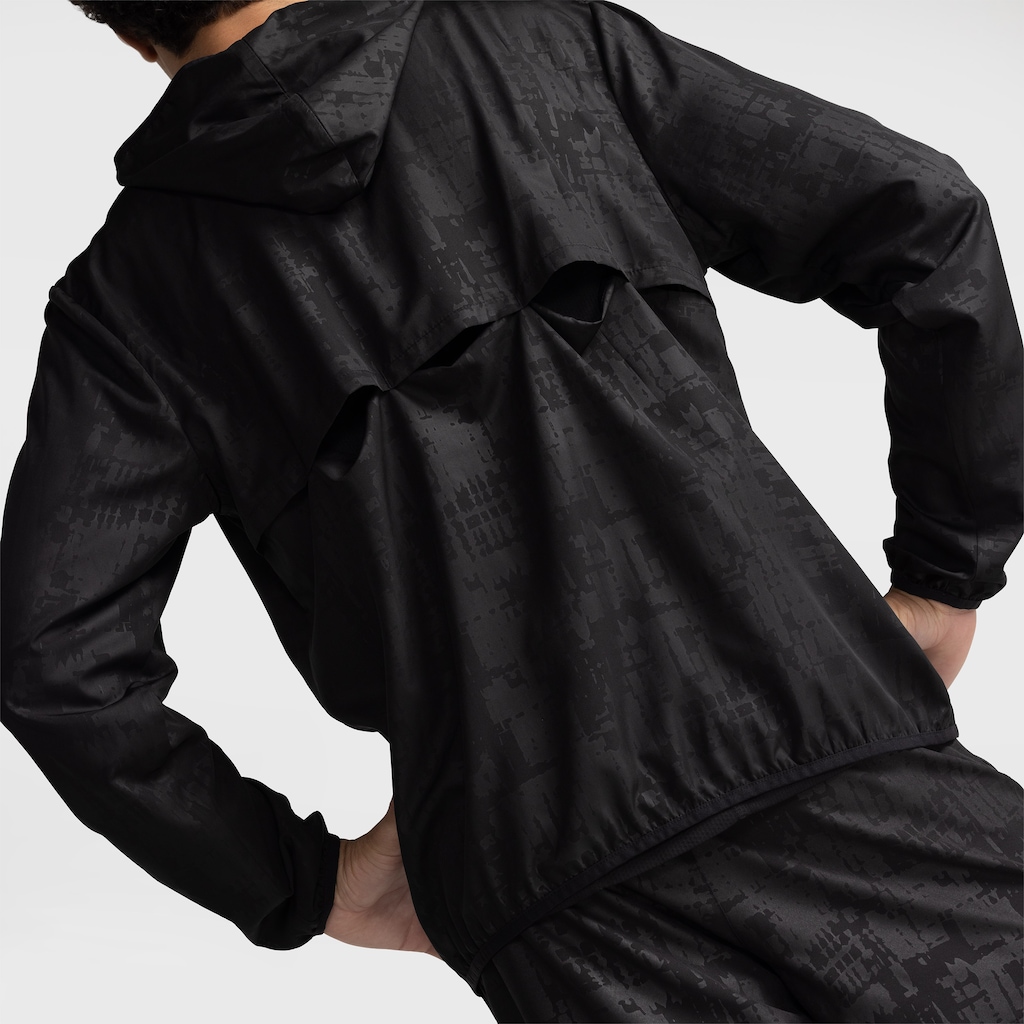 Imagem 5 do produto Jaqueta Corta-Vento Masculina Oxer com Capuz Tecido Plano Heat Embossed