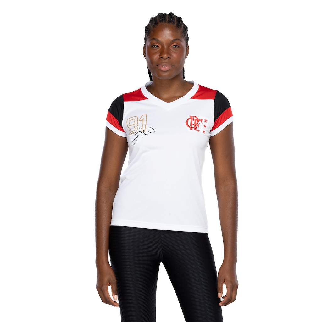 Imagem 1 do produto Camiseta do Flamengo Feminina Braziline Babylook Zico Retrô