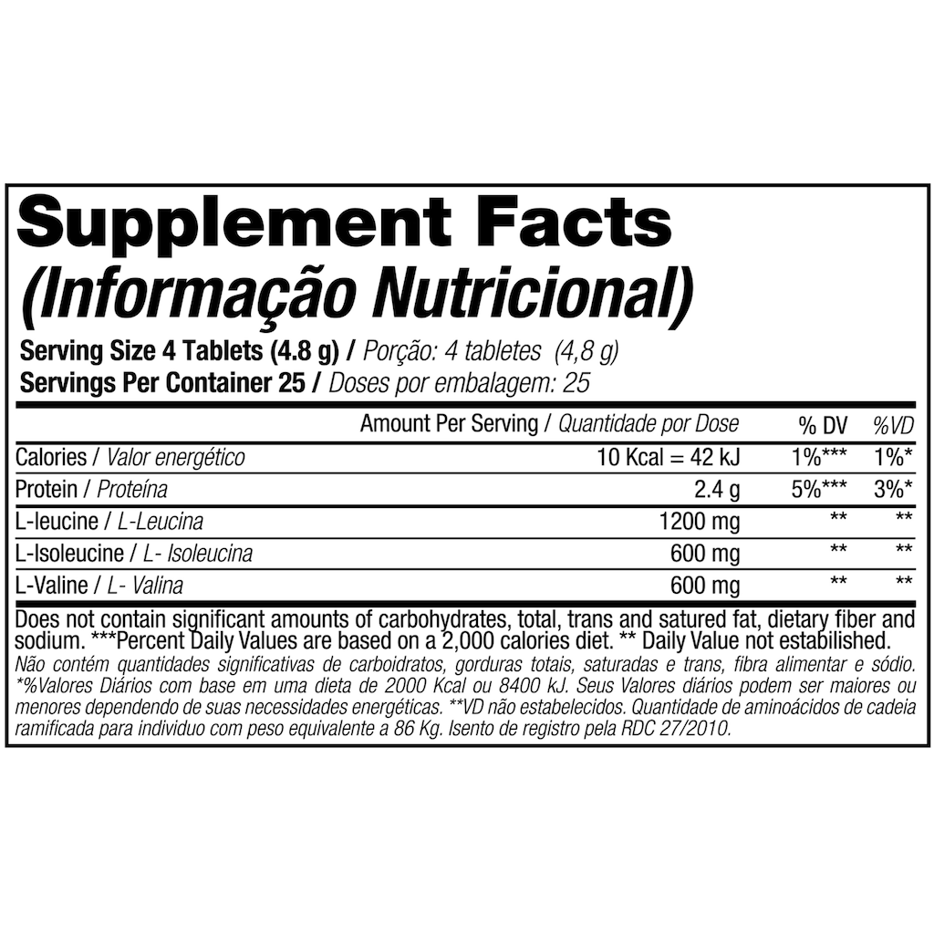 Imagem 2 do produto BCAA 2400 - Aminoácidos - 100 Tablets