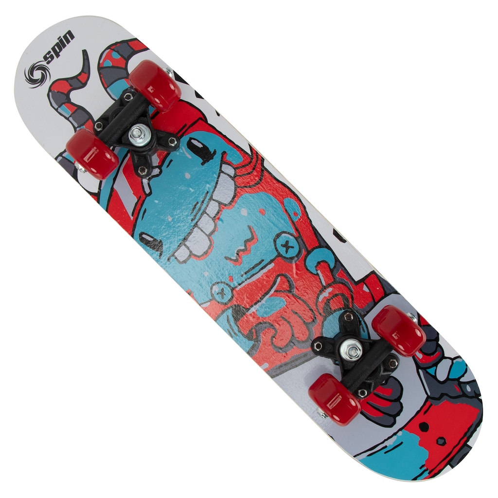 Imagem 5 do produto Skate Infantil Spin Monster com Kit Protetor Capacete + 1 Par de Cotoveleira + 1 Par de Joelheira