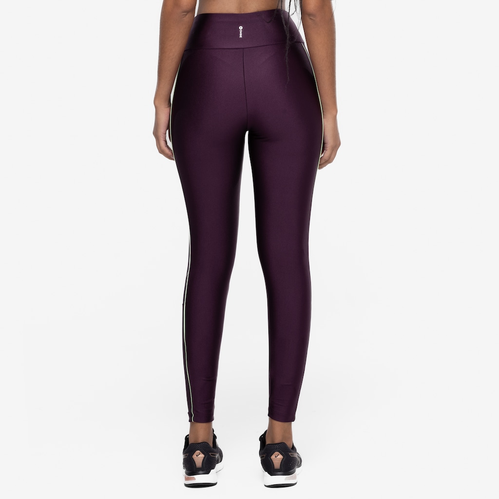 Imagem 2 do produto Calça Legging Feminina Oxer Brilho Vivo Lateral Cós Médio Média Compressão